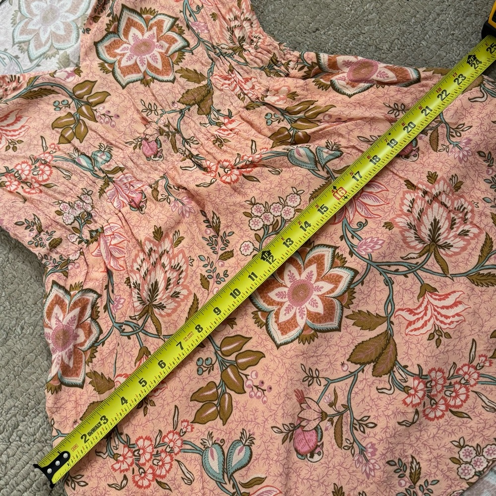 Spartina 449 Elayne Splitneck Dress Calm Waters Floral Chintz Size Medium Pink - Picture 8 of 11